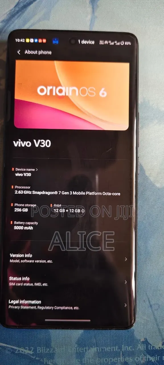 Vivo V30 5G 256 GB Black