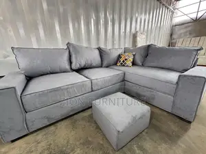 Gray L-Shaped Sofaset 5 Seaters