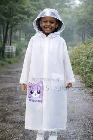 High Quality Children's Raincoat With Wide Brim Hat and Zipper_re