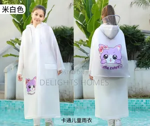High Quality Children's Raincoat With Wide Brim Hat and Zipper_re