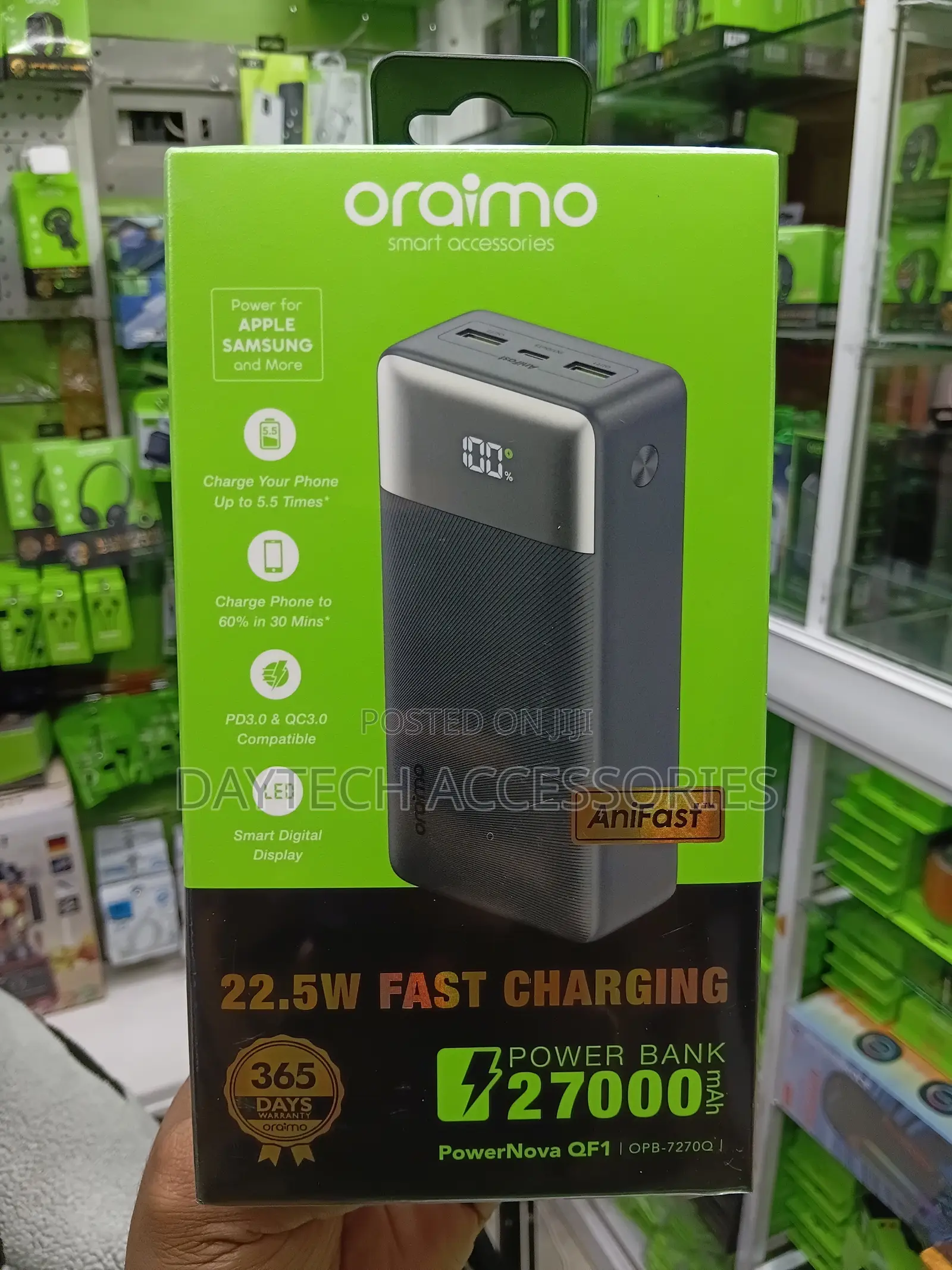 Oraimo 27000mAH Fast Charging Power Bank With Digital Display.