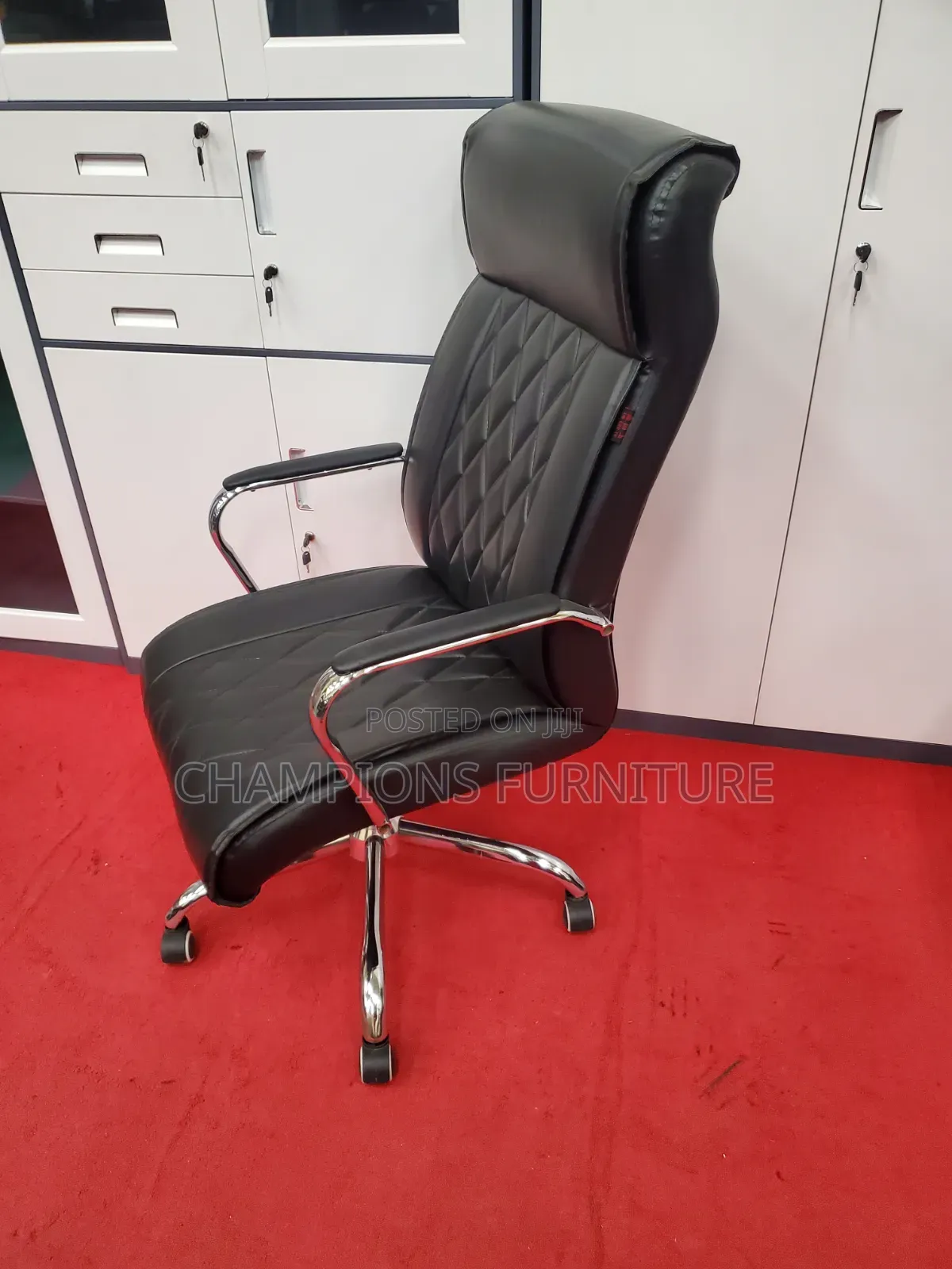 High Back Black Leather Office Chair