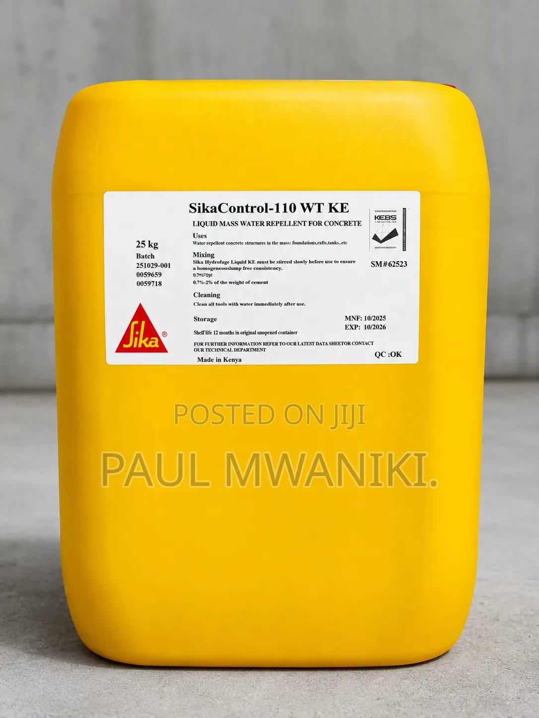 SikaControl-110 WT KE – Liquid Waterproofing Admixture for Concrete