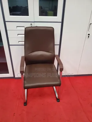 Executive Brown Leather Cantilever Chair