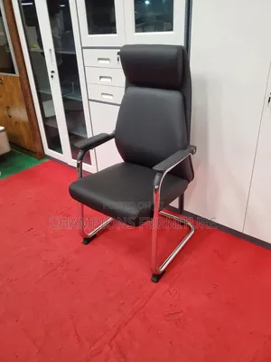 Executive Leather Cantilever Chair With Headrest