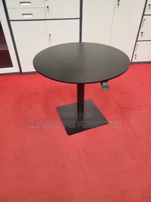 Height Adjustable Round Black Table