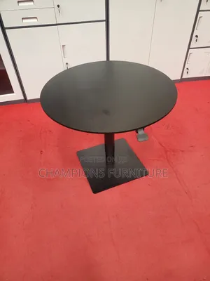 Height Adjustable Round Black Table