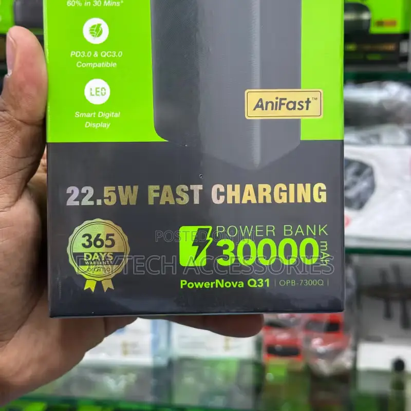 Oraimo PowerNova Q31 30000mAh 22.5W Fast Charging Power Bank - Black