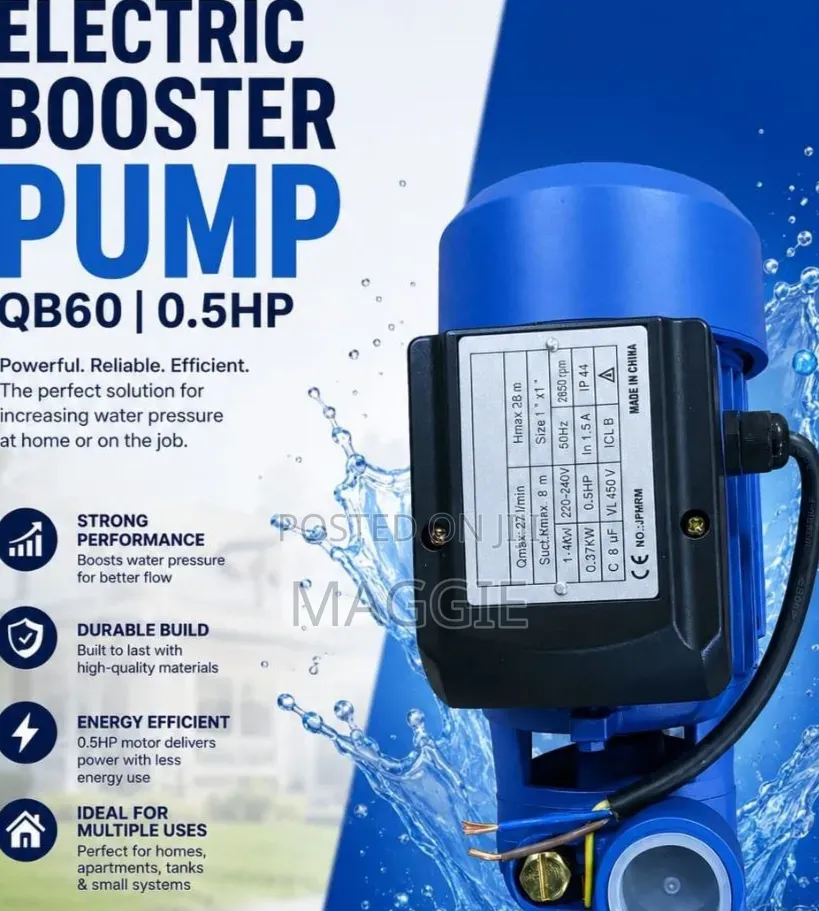 Electric Booster Pump 0.5 HP