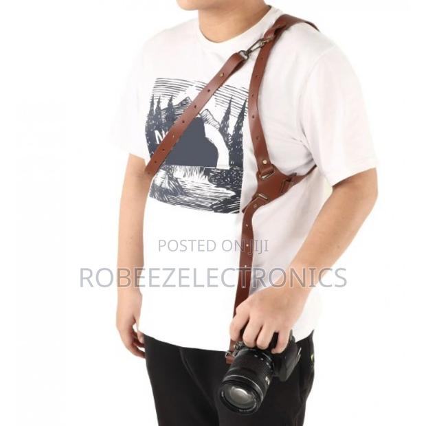 Leather Camera Single Shoulder Strap, Brown (Left Shoulder) - thumbnail 4