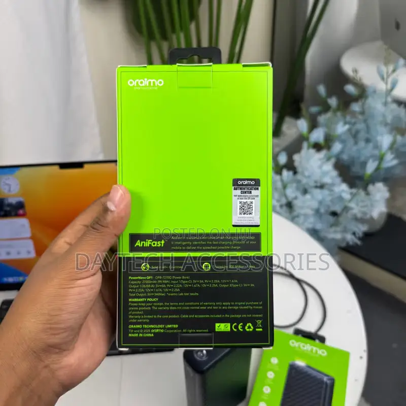 Oraimo PowerNova QF1 27000mAh 22.5W Fast Charging Powerbank in Black
