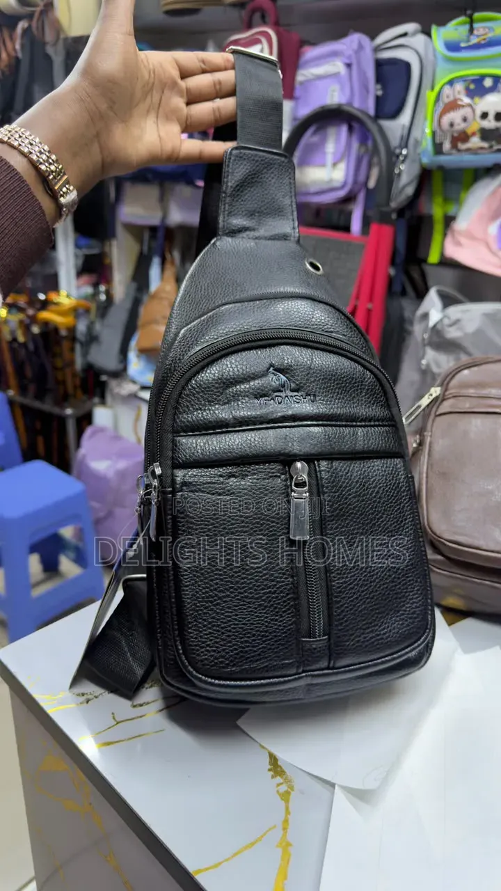 Unisex Leather Shoulder Crossbody Sling Chest Bag_yu