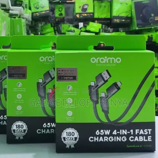 Oraimo SpeedLine 4 OCD-155 65W 4-in-1 Fast Charging Data Cable