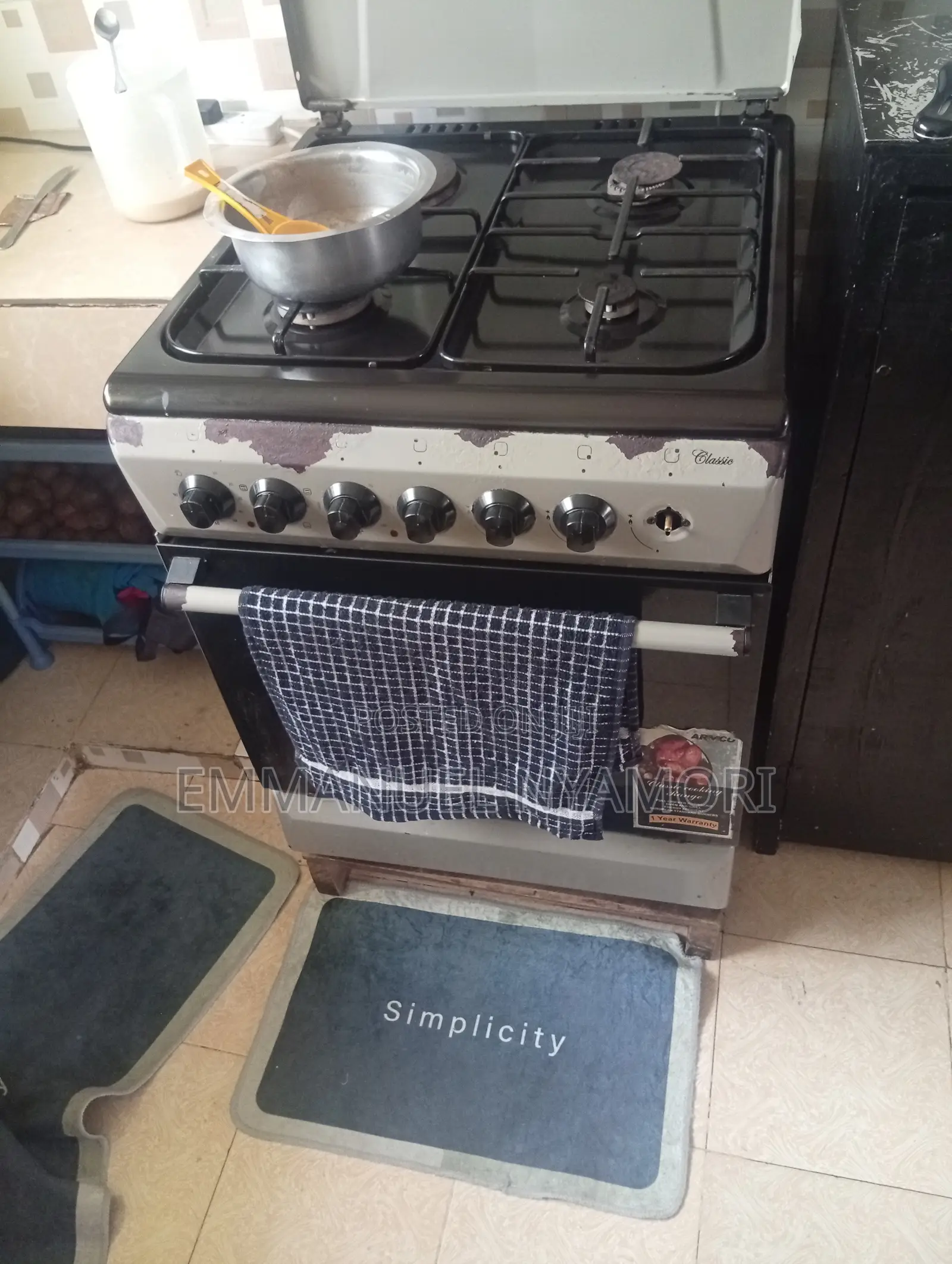 Three Gas Burner,one Electric and Oven