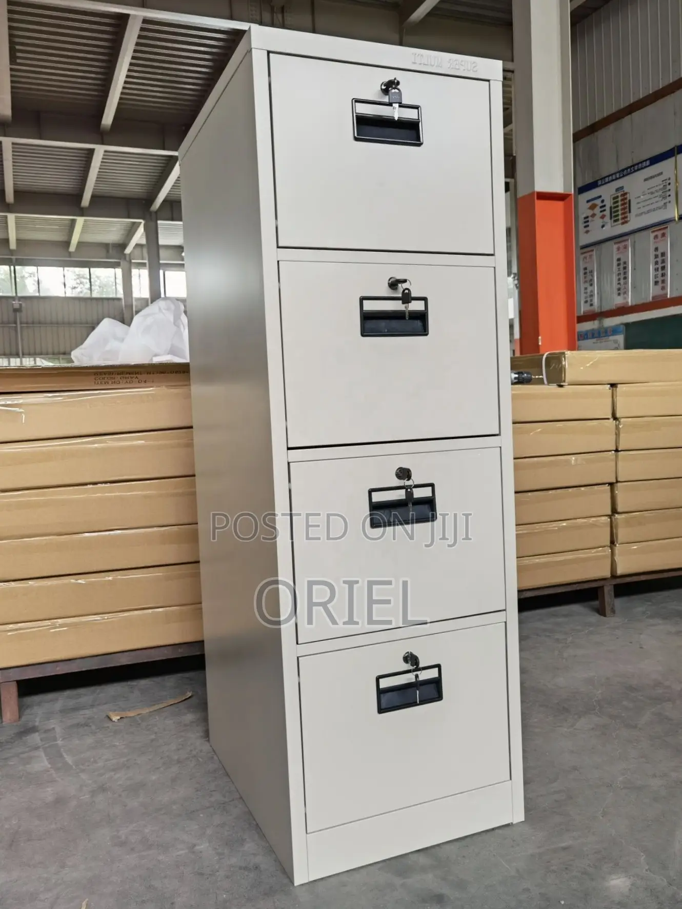 Office Cabinet : 4-Drawer Steel Filing Cabinet Each With Key