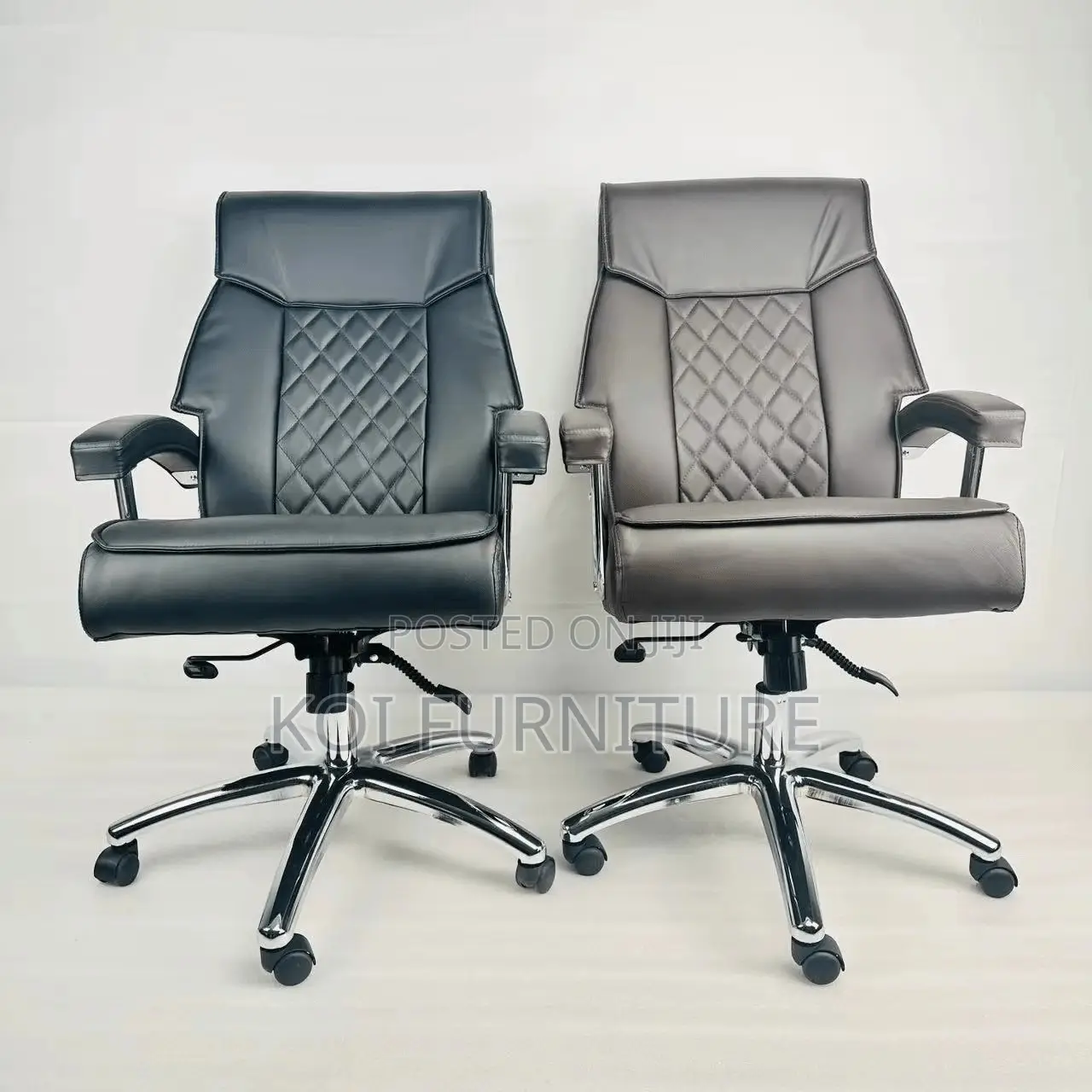 Office Chairs; Leather Offices Chair With Heavy Backrest
