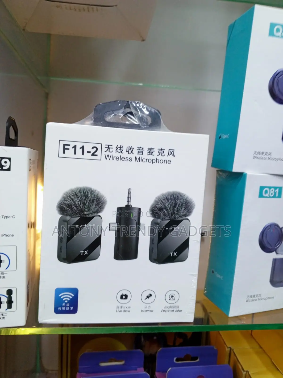 F11-2 Dual Wireless Microphone for iPhone Android Camera