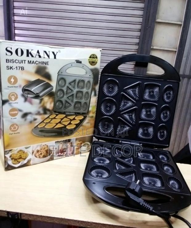 SOKANY 1400W Electric Biscuit Cake Maker – 13 Shapes Non-Stick