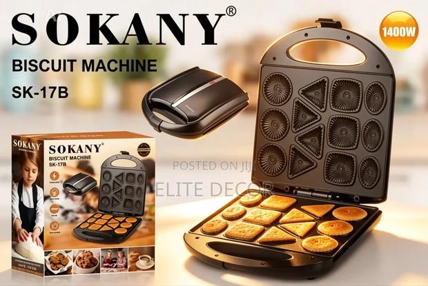 SOKANY 1400W Electric Biscuit Cake Maker – 13 Shapes Non-Stick - thumbnail 2