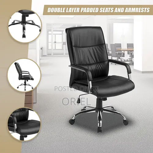 Office Chair : Office Swivel Leather Padded Visitor Chair