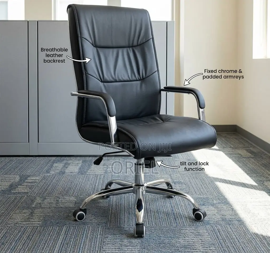 Office Chair : Office Swivel Leather Padded Visitor Chair