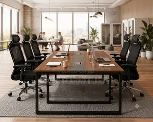 Boardroom Table; 2400mm Brown-Top Boardroom Table