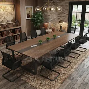 Boardroom Table; 2400mm Brown-Top Boardroom Table