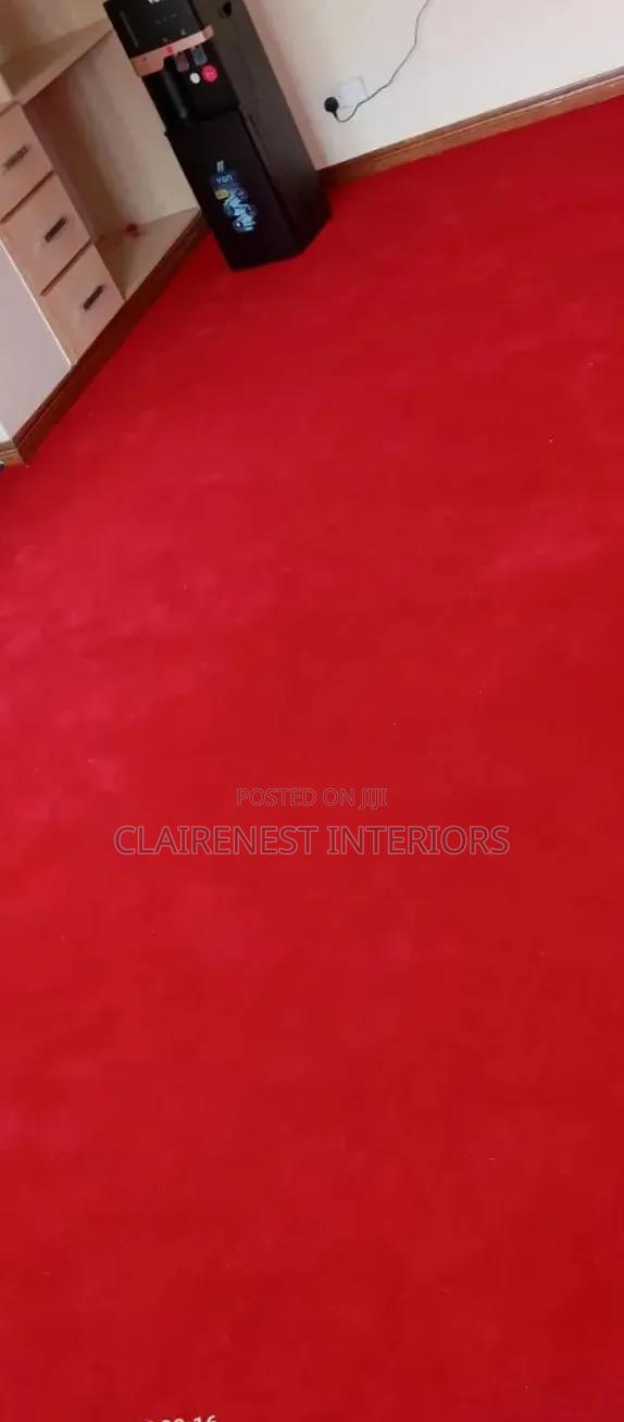 Plain Bright Red USA 8mm Wall to Wall Carpets - thumbnail 2