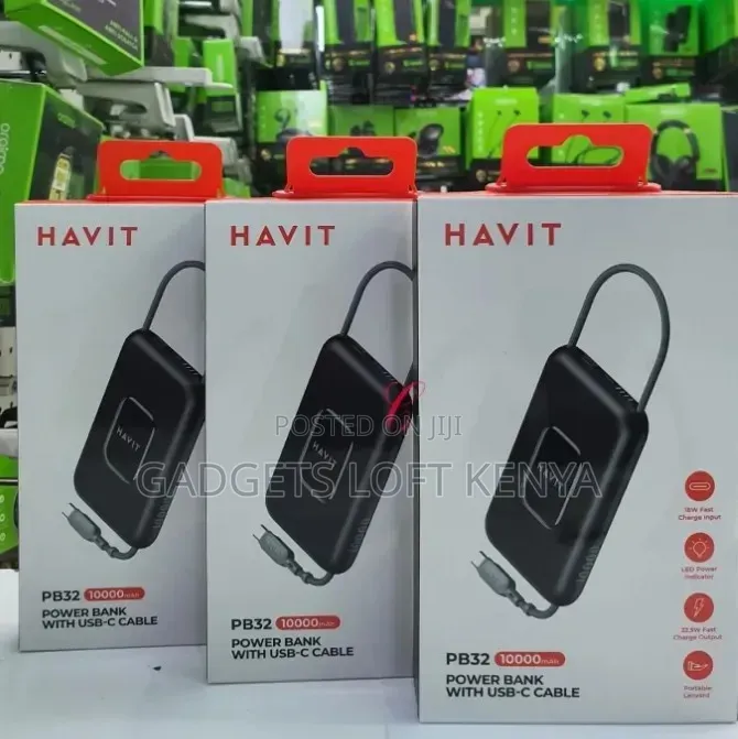 Havit PB32 *22.5W 10,000mAh* Power Bank With USB C Cable