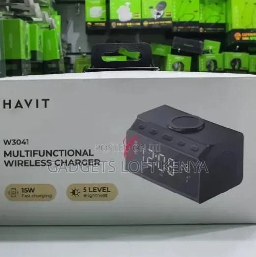 Havit W3041 Alarm Clock Multifunctional 15W *Wireless Fast Charger
