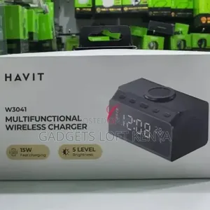 Havit W3041 Alarm Clock Multifunctional 15W *Wireless Fast Charger