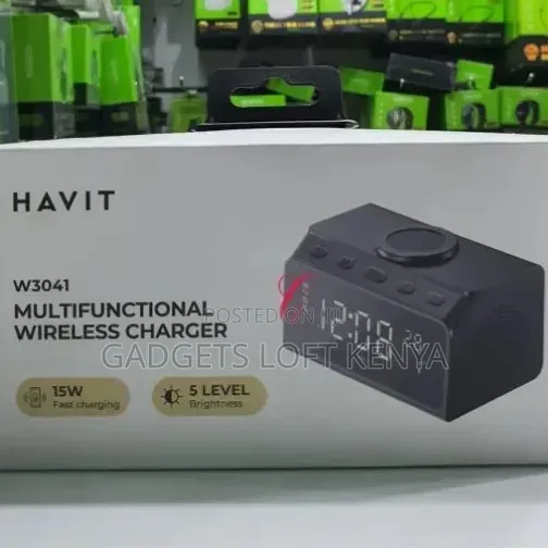 Havit W3041 Alarm Clock Multifunctional 15W *Wireless Fast Charger