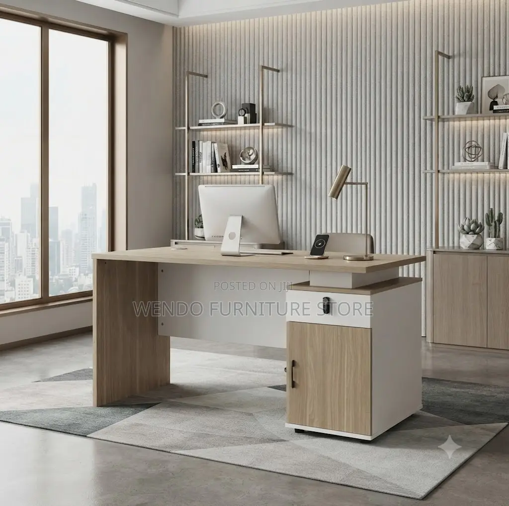 Office Desk; 1400MM Executive Home Office Drawered Desk