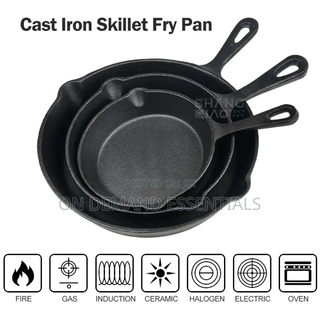 3pcs Non-Stick Cast Iron Pan Set