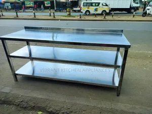 6ft Stainless Steel Three-Tier Kitchen Table