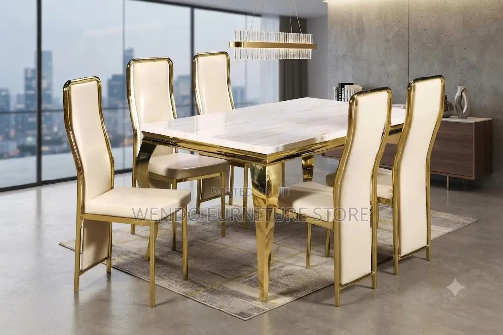 Dining Set; Six Seaters Golden Home Dining Room Set