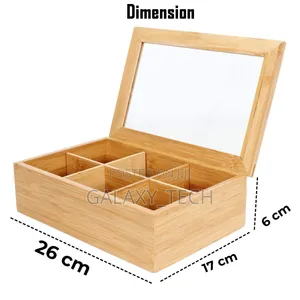 6 Compartments Bamboo TEA Bag Organizer