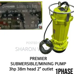 Premier Submersible 3Hp Pump/Submersible Mining Pump 3Hp