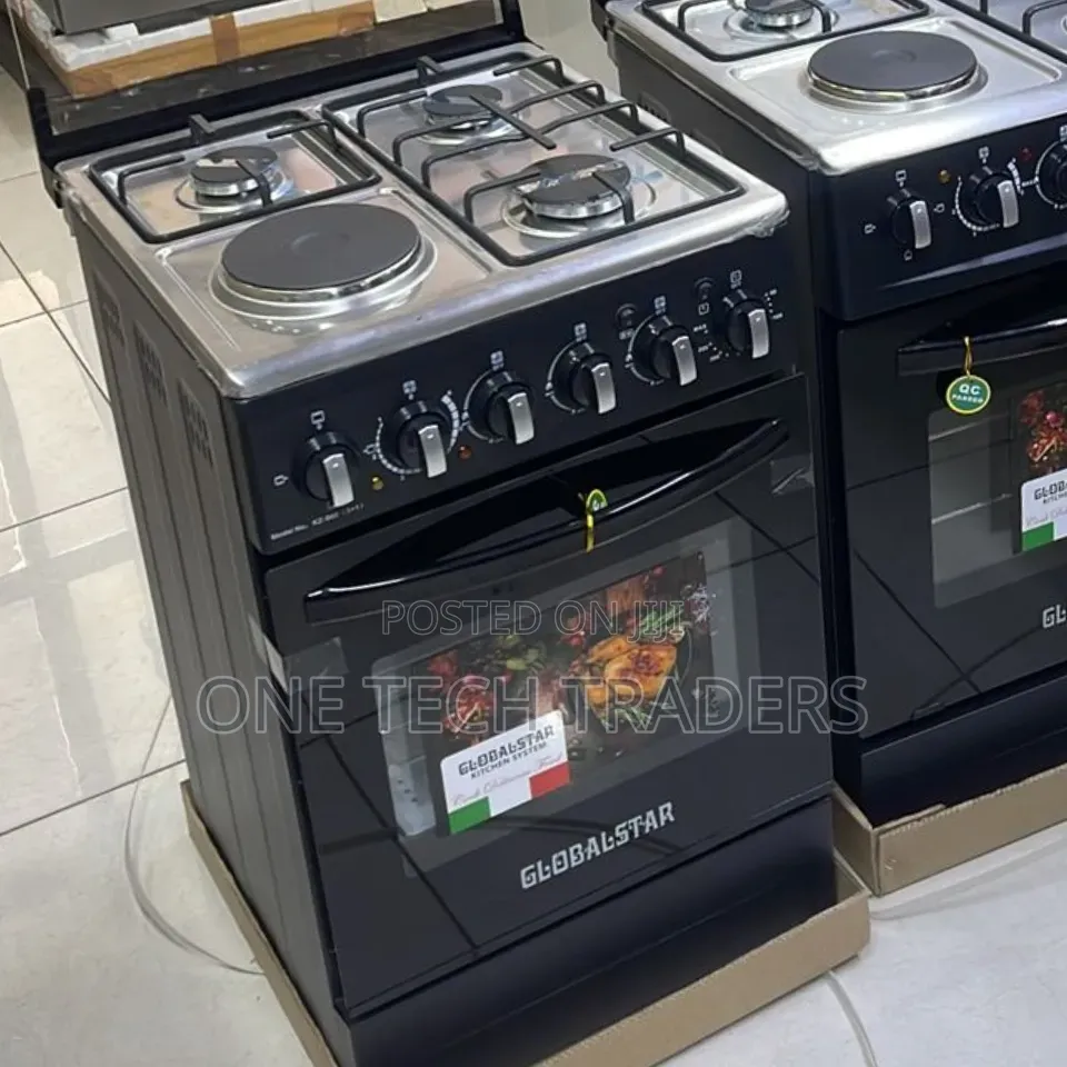 Black 50*55 Globalstar  JET 3+1 Standing Cooker With Electric Oven