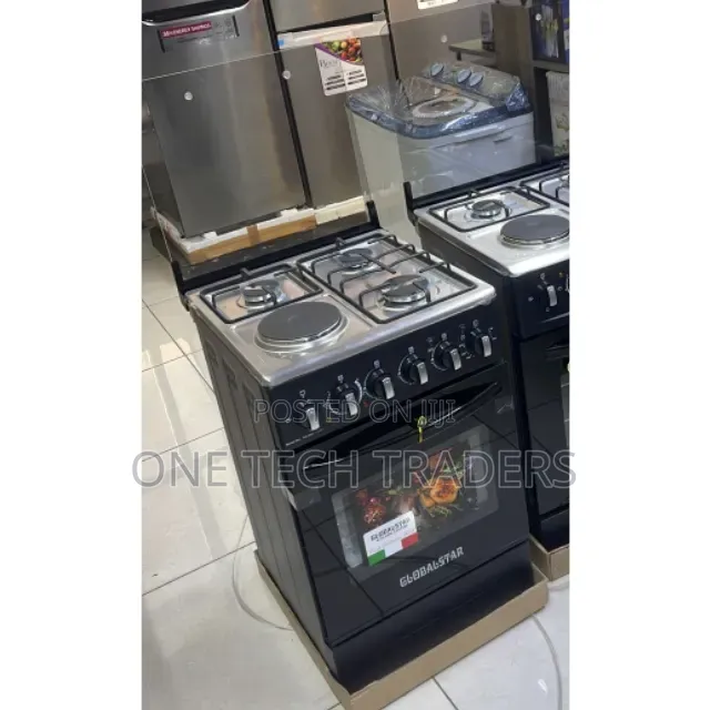 Black 50*55 Globalstar  JET 3+1 Standing Cooker With Electric Oven