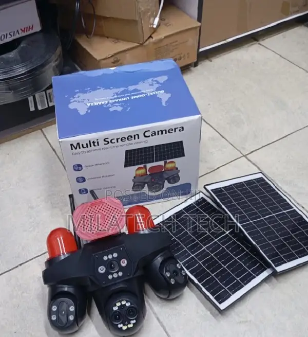4G SIM Card Solar Camera 4 Lens AI Motion Detection Alarm