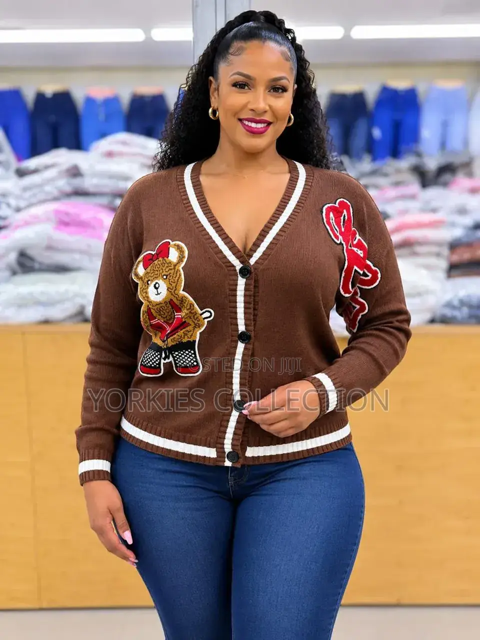 V-Neck Cardigan Sweater Also Called a Cardigan Knit