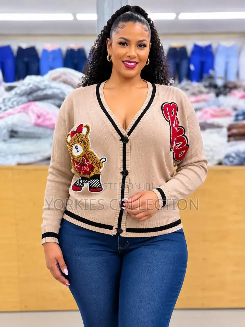 V-Neck Cardigan Sweater Also Called a Cardigan Knit