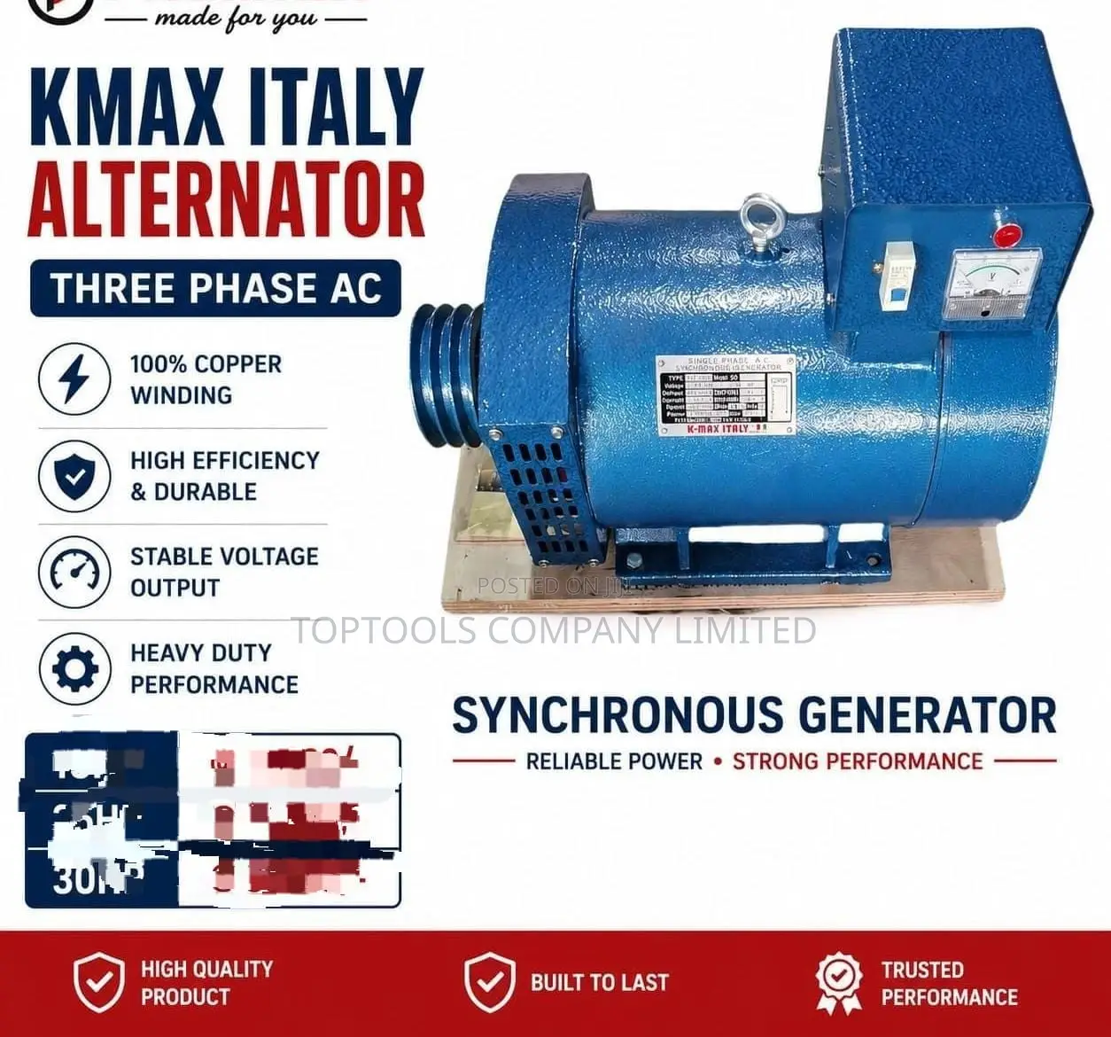 Italy Synchronous Generator Alternator 30hp 3phase