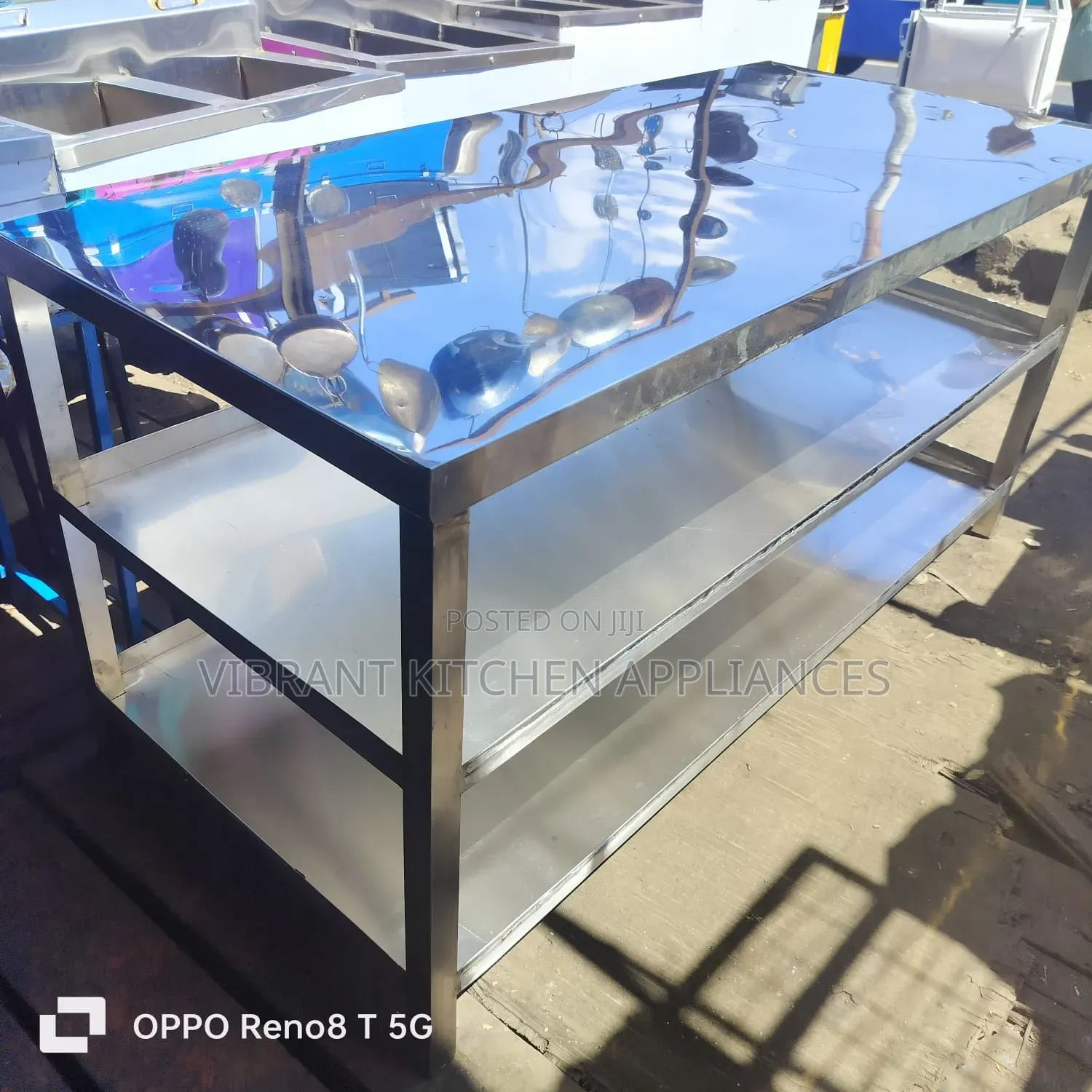 Three-Tier Full-Length Stainless Steel Table