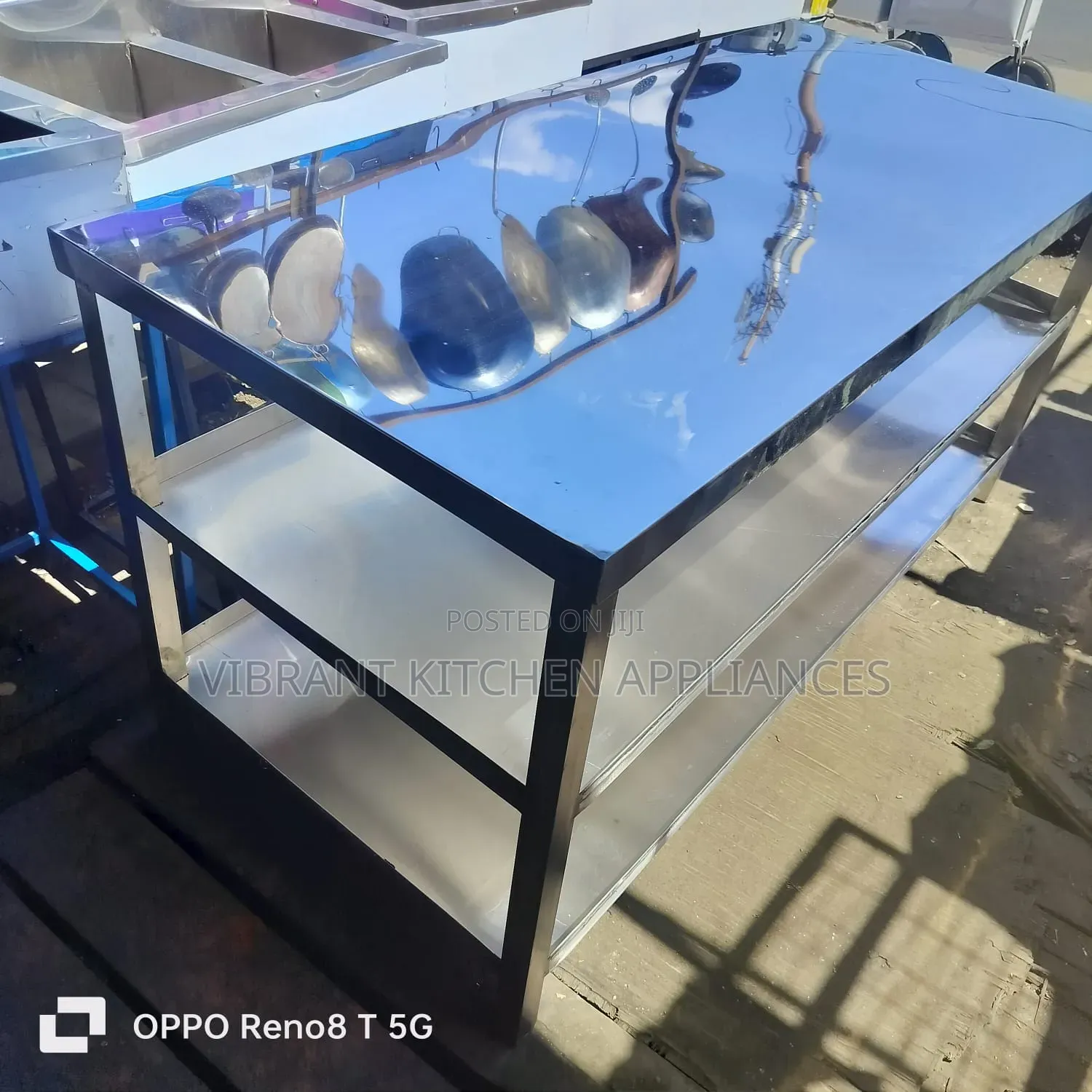 Three-Tier Full-Length Stainless Steel Table