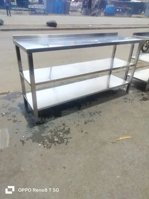 7ft Three-Tier Stainless Steel Table