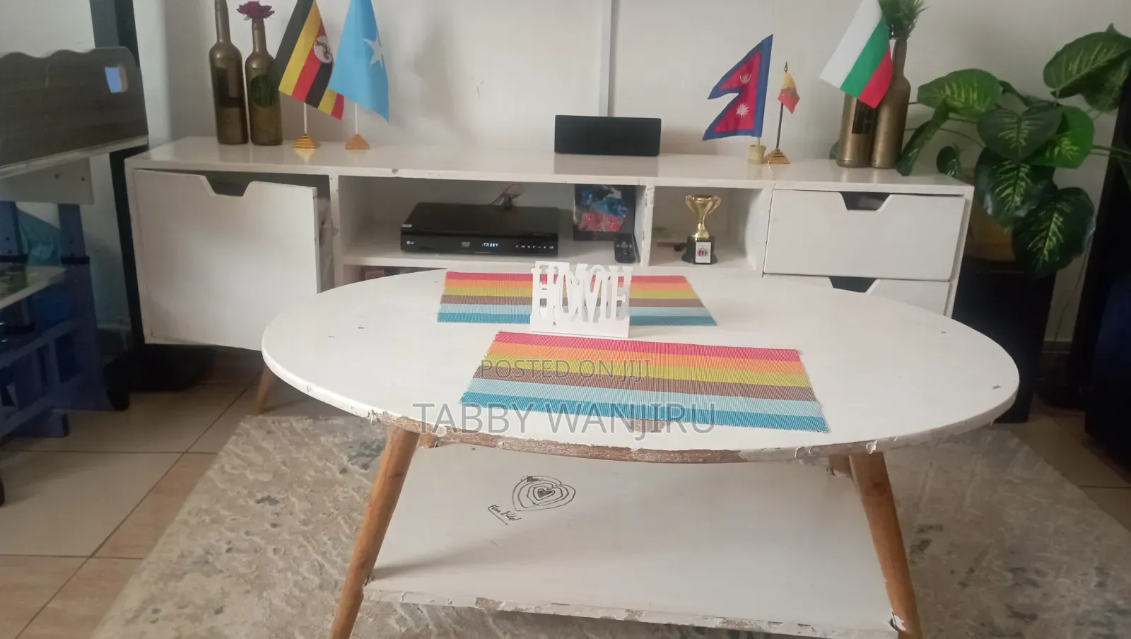 Stylish White Oval Coffee Table With Storage Shelf - Available Now.