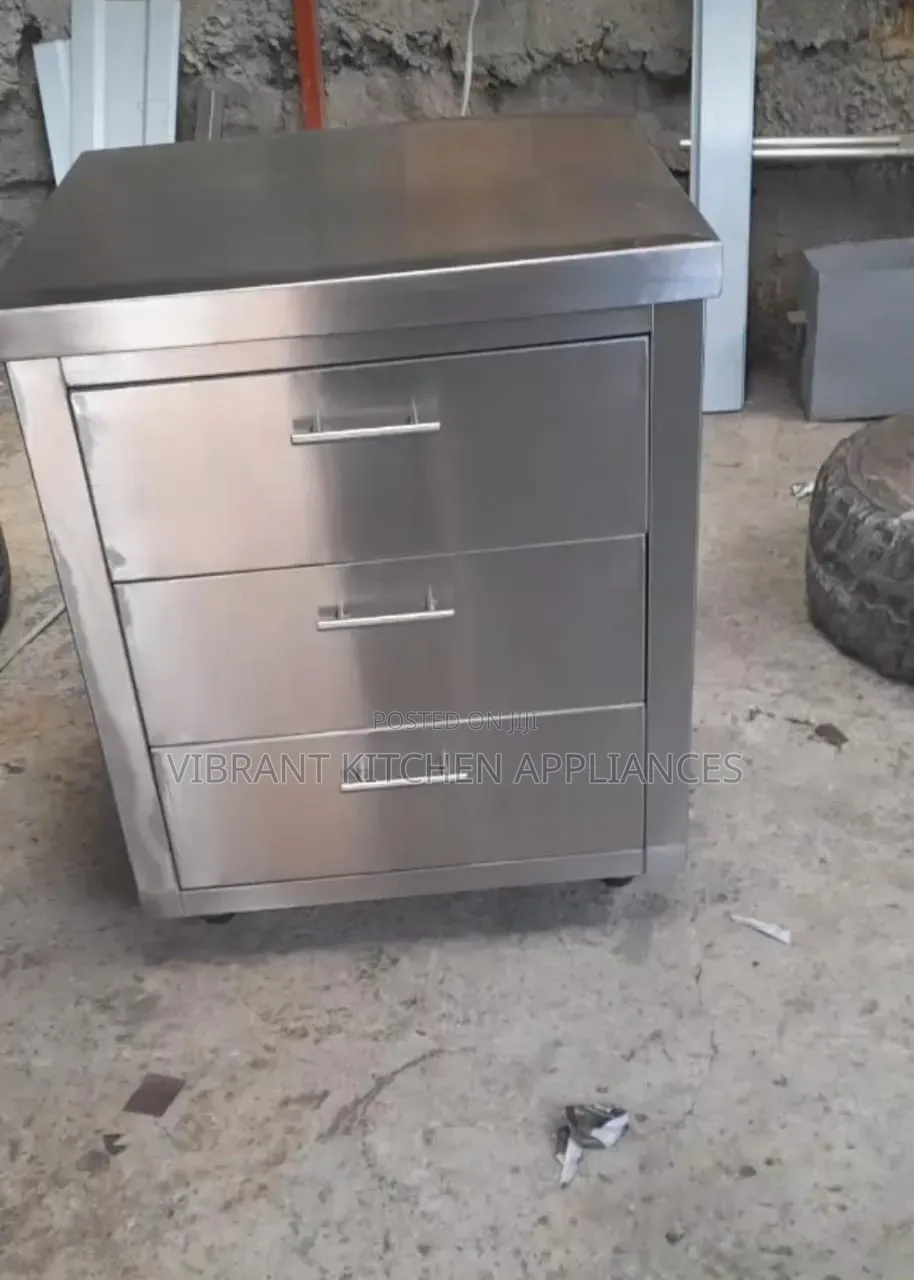 Stainless Steel Cabinet With Three Drawers