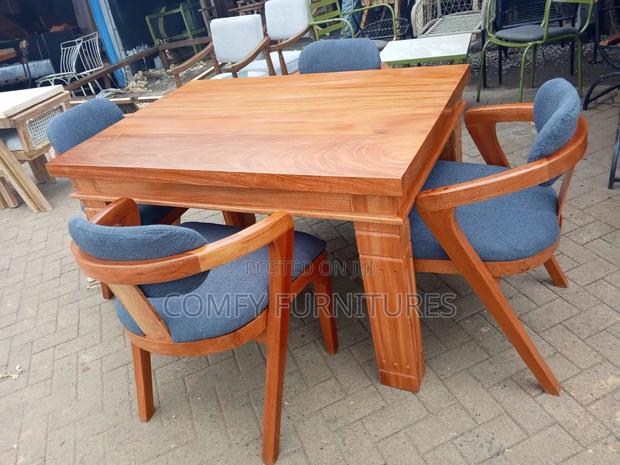 Solid Wood 4 Seater Mahogany Dining Table - thumbnail 2